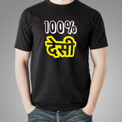 100  Desi Men’s Hindi T-Shirt