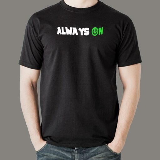 Always On Tech Men’s T-Shirt – For Devs That Never Log Off