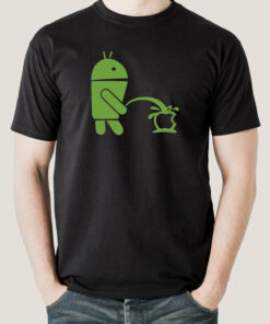 Android Peeing on Apple Men’s T-shirt Android Peeing on Apple Men’s T-shirt