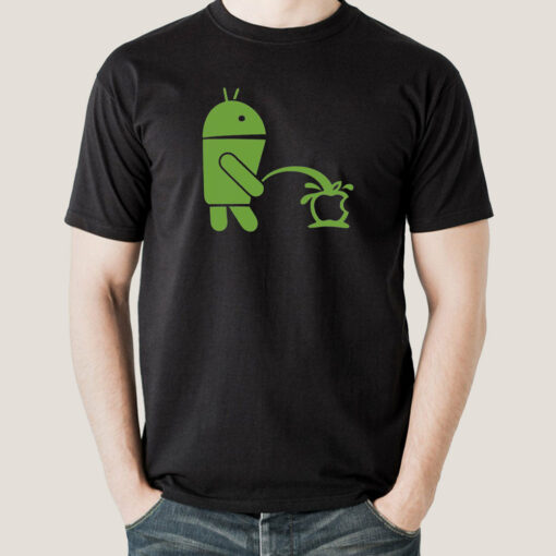 Android Peeing on Apple Men’s T-shirt