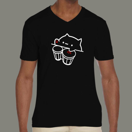 Bongo Cat Meme Funny Music Men’s T-shirt