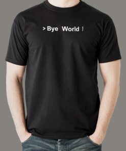 Bye World, Hello World T-Shirt – A Programmer’s Greeting and Farewell