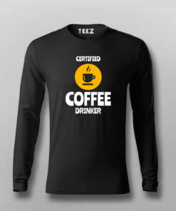 Certified Coffee Drinker Funny Coffee Lover T-Shirt For Men