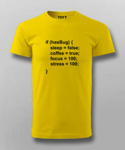 Code & Coffee Truth Men's T-Shirt - Fuel Up, Code Up 3 Code Coffee Truth Mens T Shirt Fuel Up Code Up S 38 HALF SLEEVE YELLOW 1