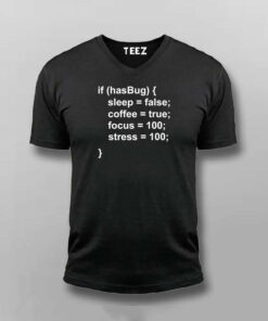 Code & Coffee Truth Men's T-Shirt - Fuel Up, Code Up 4 Code Coffee Truth Mens T Shirt Fuel Up Code Up S 38 V NECK BLACK 1