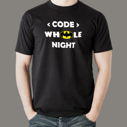 Code Whole Night Men’s T-Shirt – Programmer’s Midnight Oil