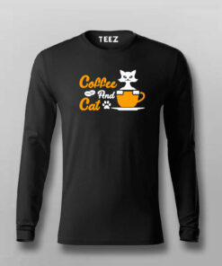 Coffee And Cat T-Shirt For Men Coffee And Cat T-Shirt For Men