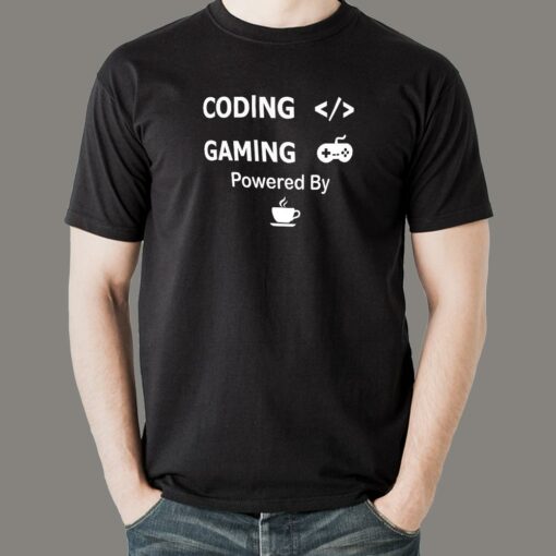 Coffee-Fueled Coding & Gaming T-Shirt