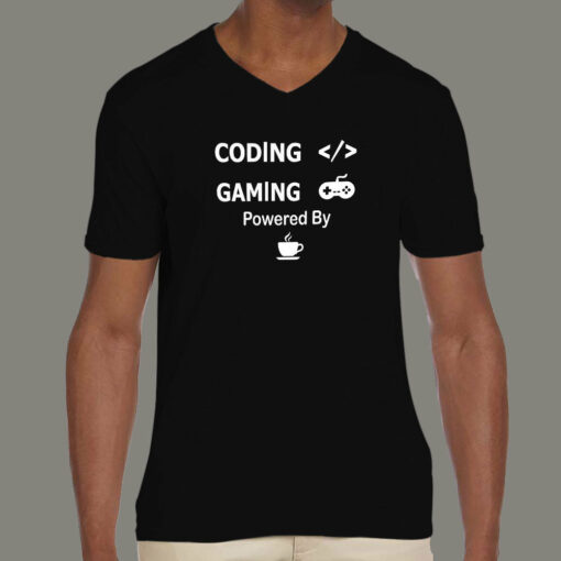 Coffee-Fueled Coding & Gaming T-Shirt