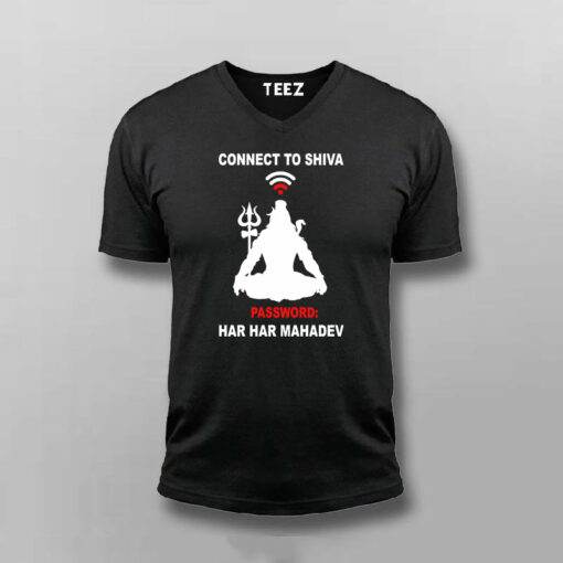 Connect to Shiva Har Har Mahadev Hindu Tee