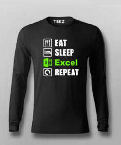 Eat Sleep Excel Repeat Accountant Humour T-Shirt For Men Eat Sleep Excel Repeat Accountant Humour T-Shirt For Men