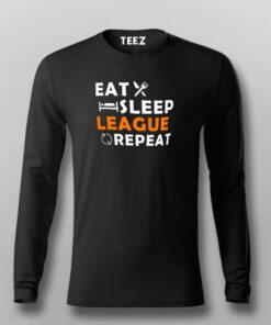 Eat Sleep League Repeat T Shirt 3