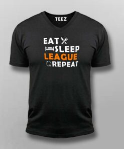 Eat Sleep League Repeat T Shirt 4