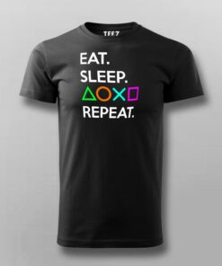 Eat Sleep Playstation Repeat Men's Gaming T-Shirt 2 Eat Sleep Playstation Repeat Mens Gaming T Shirt 3