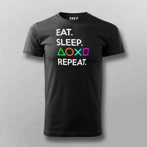 Eat Sleep Playstation Repeat Men’s Gaming T-Shirt