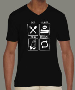 Eat Sleep Pray Repeat Christian Lover T Shirt 3
