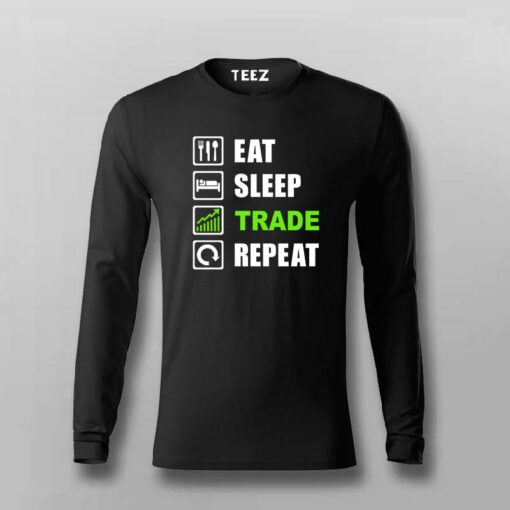 Eat Sleep Trade Repeat Funny Investors T-Shirt For Men