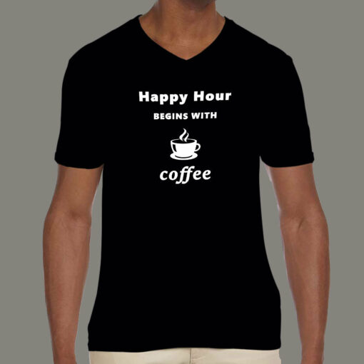 Happy Hour Begins With Coffee Men’s T-Shirt