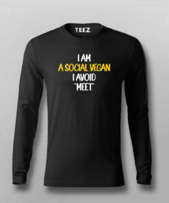 I Am A Social Vegan I Avoid Meet Funny T-shirt For Men I Am A Social Vegan I Avoid Meet Funny T-shirt For Men