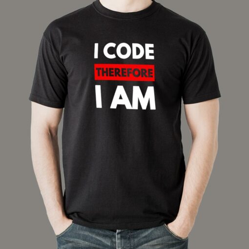 I Code Therefore I Am Men’s T-Shirt – Existential Coder