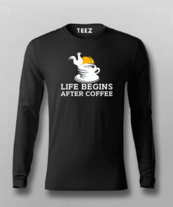 Life Begins After Coffee T-Shirt For Men Life Begins After Coffee T-Shirt For Men