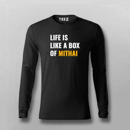 Life Is Like A Box Of Mithai Funny T-shirt For Men