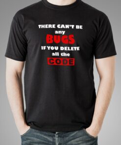 No Bugs Just Features Ultimate Coder’s Humor Tee No Bugs Just Features Ultimate Coder’s Humor Tee