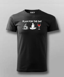 Plan For The Day Coffee Yoga Wine Funny T-Shirt For Men 2 Plan For The Day Coffee Yoga Wine Funny T Shirt For Men 3