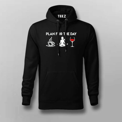 Plan For The Day Coffee Yoga Wine Funny T-Shirt