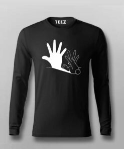 Rabbit Hand Shadow Funny T-shirt For Men