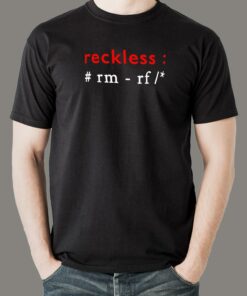 Reckless Unix Coding T-Shirt – Dare the Commands Reckless Unix Coding T-Shirt – Dare the Commands