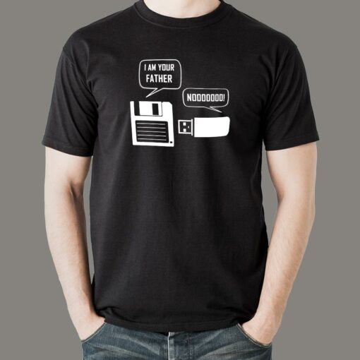 Retro Tech – ‘Floppy Disk and USB’ Men’s Nostalgic T-Shirt