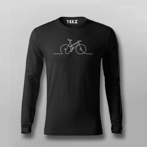 Single Line Bicycle Funny T-shirt For Men