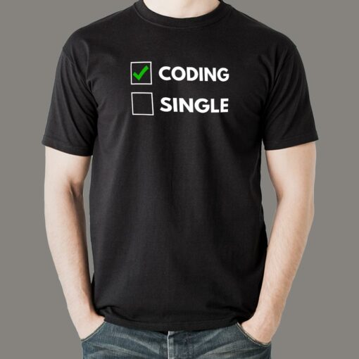 Single & Ready to Mingle with Code Pun T-Shirt