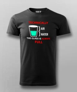 Technically The Glass Is Always Full Men’s Clever Science T-Shirt Technically The Glass Is Always Full Men’s Clever Science T-Shirt