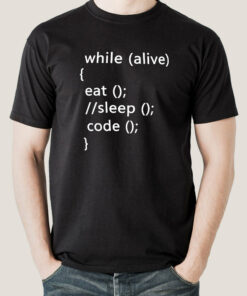 While Alive Eat, Sleep, Code Men’s Programming T-shirt While Alive Eat, Sleep, Code Men’s Programming T-shirt