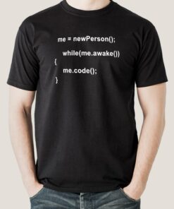 While Awake, I Code T-Shirt – The Developer’s Creed While Awake, I Code T-Shirt – The Developer’s Creed