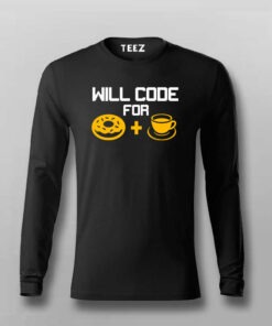 Will Code For Donut & Coffee Men’s Tee Will Code For Donut & Coffee Men’s Tee