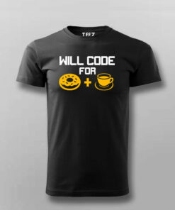 Will Code For Donut & Coffee Men's Tee 2 Will Code For Donut Coffee Mens Tee 3