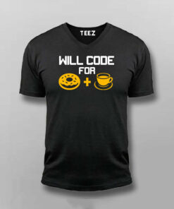 Will Code For Donut & Coffee Men's Tee 4 Will Code For Donut Coffee Mens Tee 5