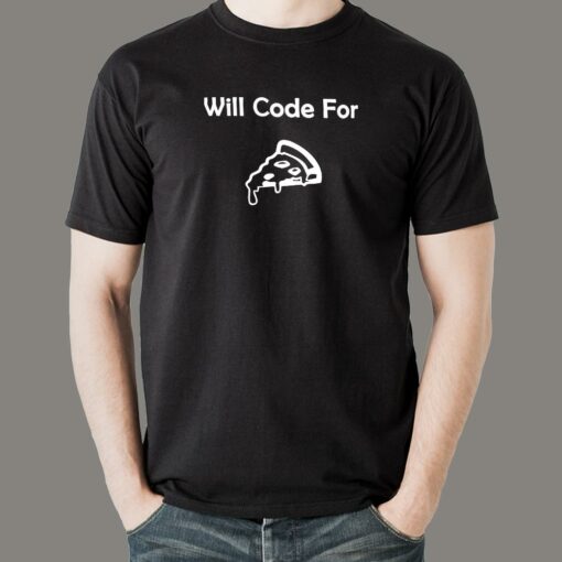 Will Code For Pizza Men’s Funny Programmer T-Shirt