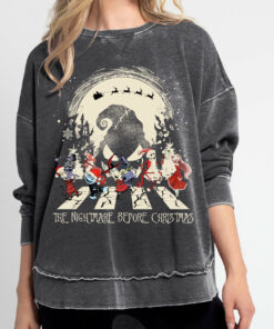 Acid Washed Nightmare Before Christmas Quality Sweatshirt