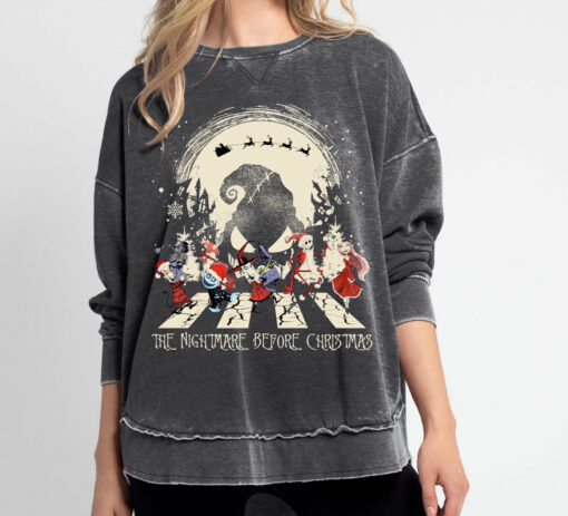 Acid Washed Nightmare Before Christmas Quality Sweatshirt