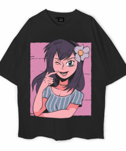 Anime Flower Girl Oversized T-Shirt