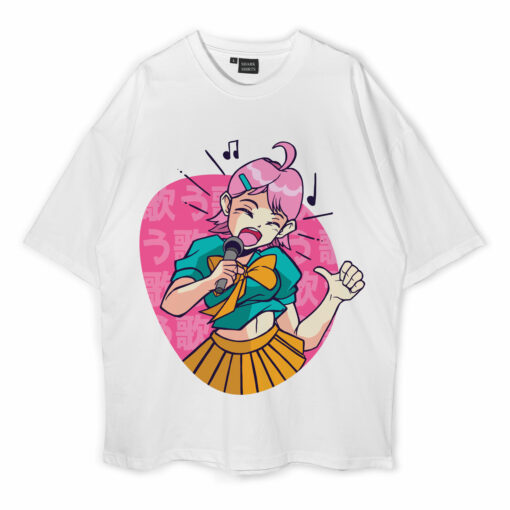 Anime Girl Singing Oversized T-Shirt