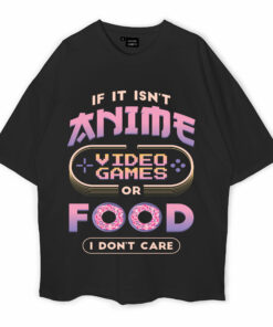 Anime Video Games Eating Oversized T-Shirt