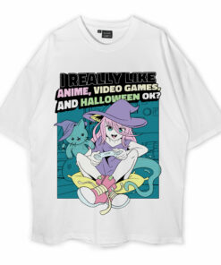 Anime Video Games Halloween Oversized T-Shirt