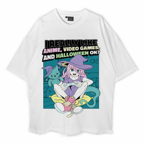 Anime Video Games Halloween Oversized T-Shirt