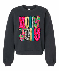 Balloon Sleeve Holly Jolly Christmas Sweatshirt