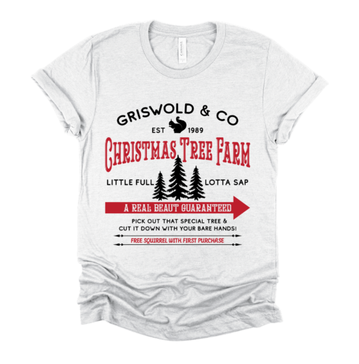 Bella Canvas Griswold and Co. Christmas Tree Farm  Soft Style Tee Christmas Tees